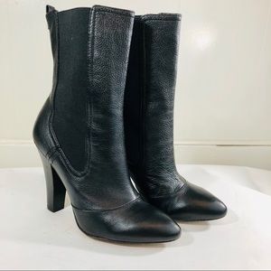 Modern Vintage Black Heeled Boots Size 9